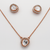 Rose Gold Mozo Necklace & Studs Set | 925 Silver